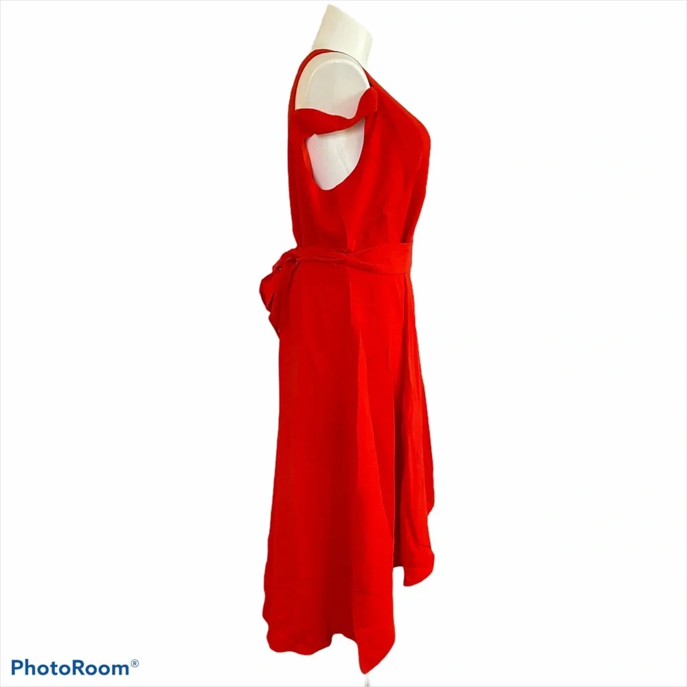 ROAMANS RED SLEEVELESS CUTOUT DRESS - Picture 4 of 9
